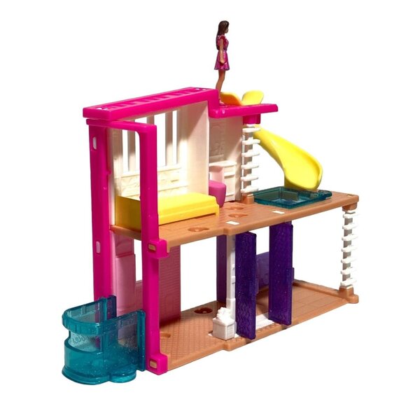 Mini BarbieLand Dreamhouse & Mini Barbie Doll Elevator Slide Pool #HYF47 Mattel - Picture 5 of 16